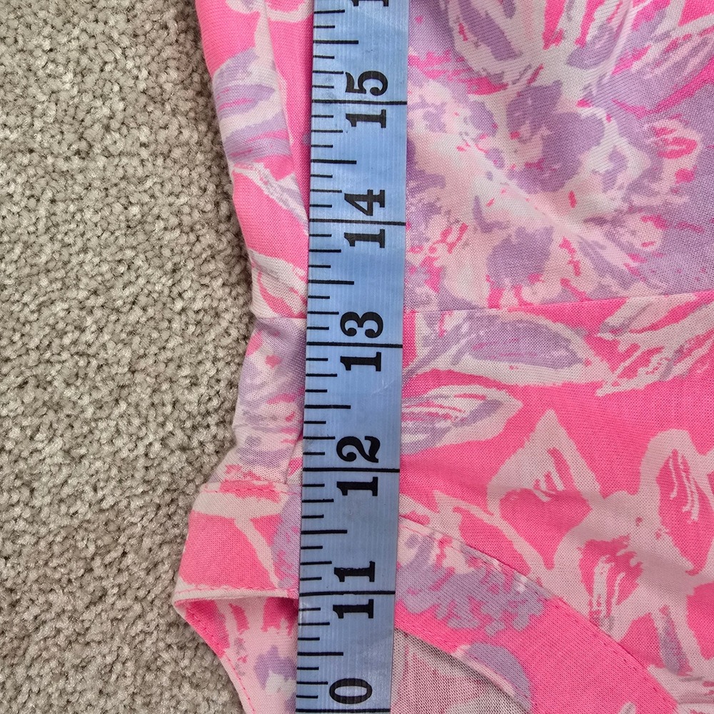 Lilly Pulitzer Golda Top Rousseau Pink Zen Garden Floral Ruffle Top Large NWT - Picture 5 of 9